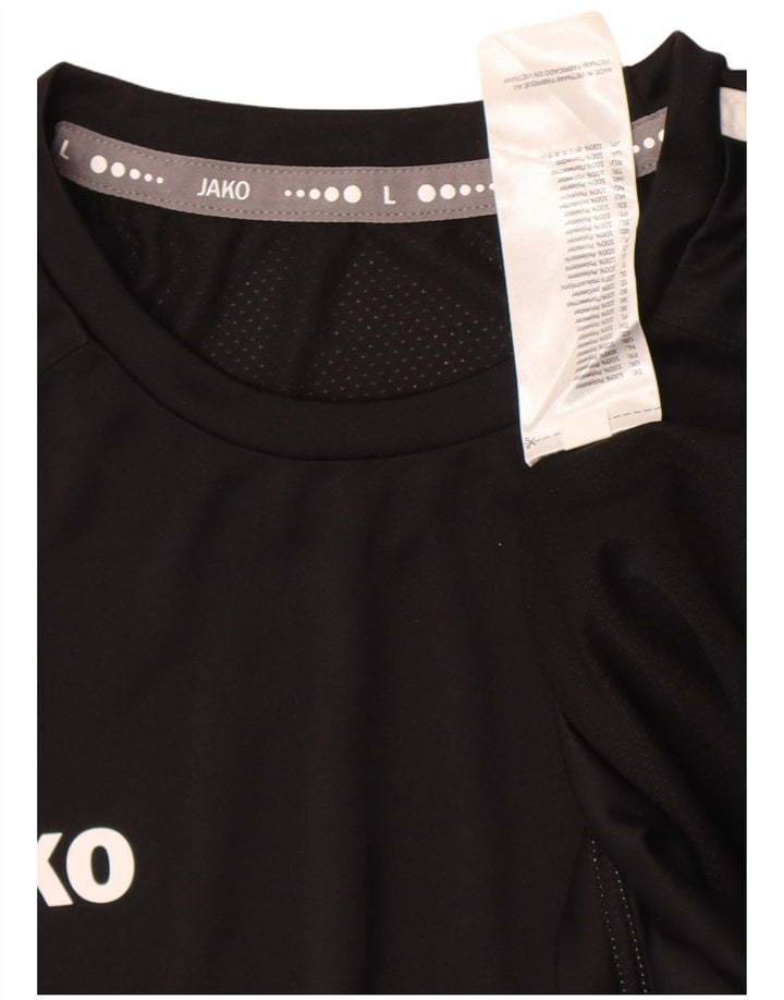 JAKO Mens T-Shirt Top Large Black Colourblock Polyester