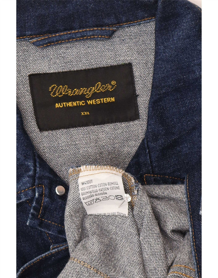 Wrangler Mens Denim Jacket UK 44 2XL Blue Cotton