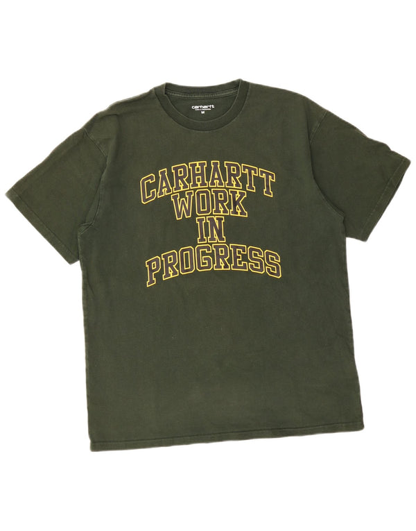 CARHARTT Mens Graphic T-Shirt Top Medium Green Cotton