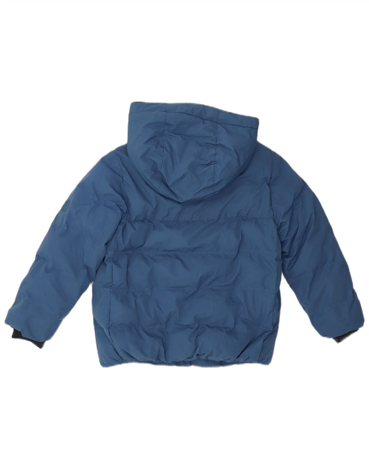 Zara Boys Hooded Padded Jacket 8-9 Years Blue Polyester