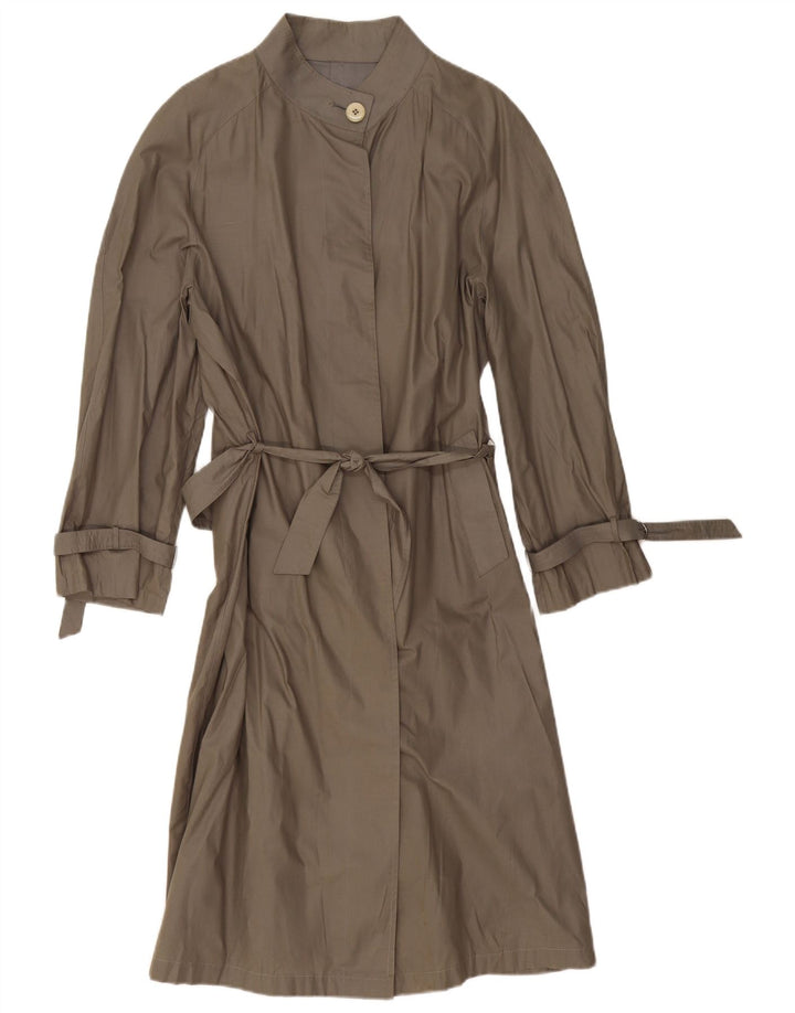 VINTAGE Womens Trench Coat UK 14 Medium Grey