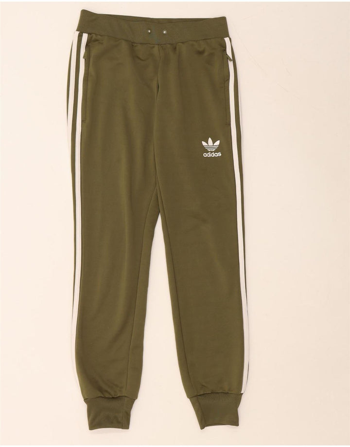 ADIDAS Womens Tracksuit Trousers Joggers UK 10 Small Khaki Polyester