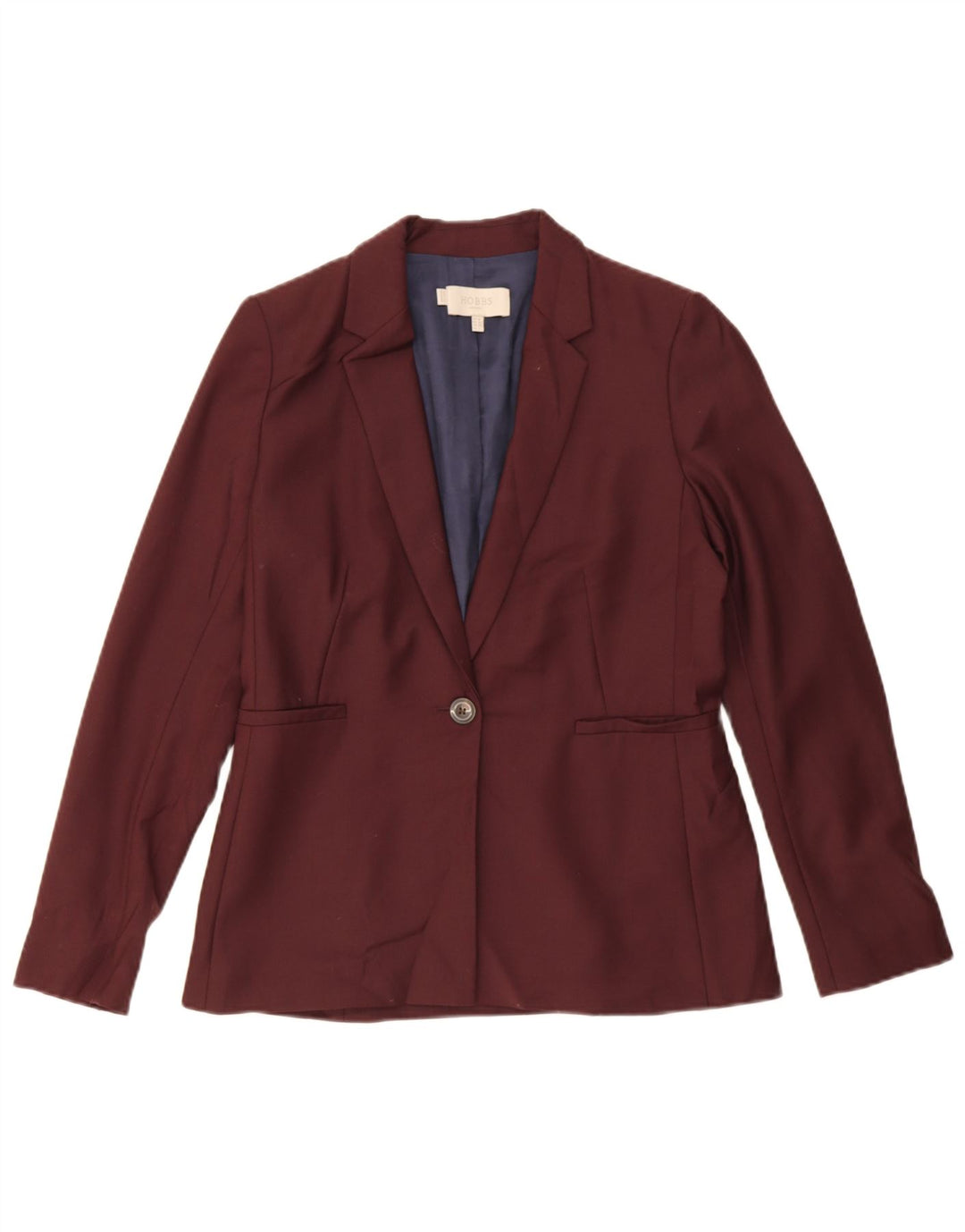 Hobbs Womens 1 Button Blazer Jacket UK 10 Small Burgundy Polyester