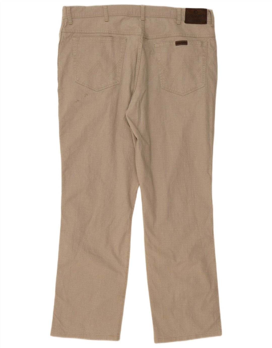 WRANGLER Mens Regular Fit Straight Casual Trousers W40 L32 Beige Cotton