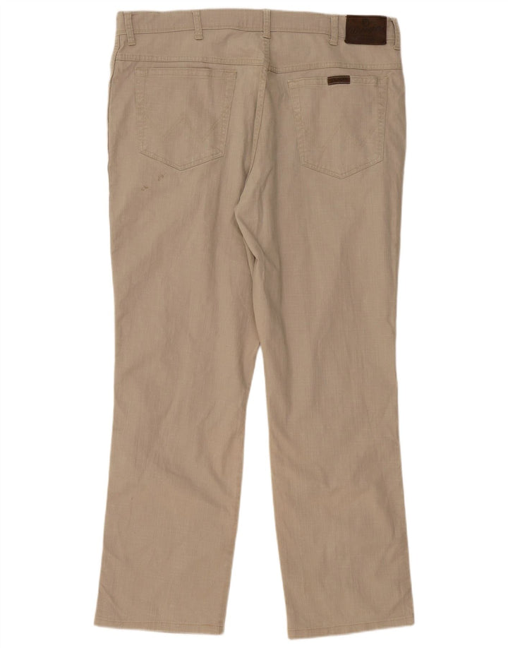 WRANGLER Mens Regular Fit Straight Casual Trousers W40 L32 Beige Cotton