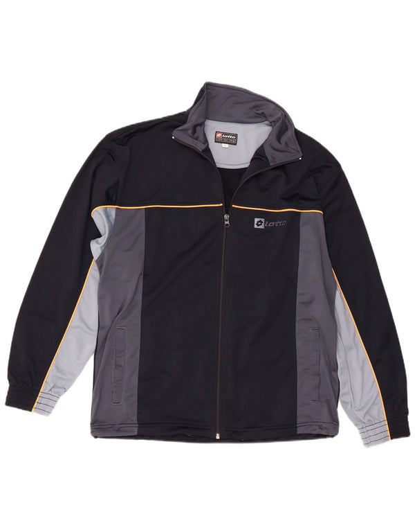 Lotto Mens Tracksuit Top Jacket Medium Navy Blue Colourblock Sports