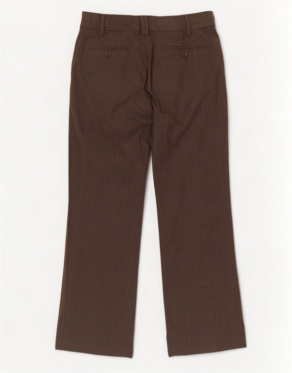 Zara Womens Bootcut Suit Trousers EU 36 XS W26 L28 Brown Striped Polyester