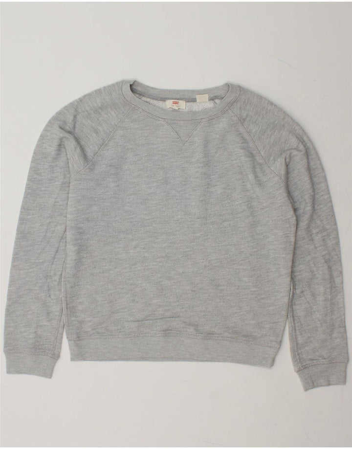 LEVI'S Womens Oversized Sweatshirt Jumper UK 10 Small Grey Vintage Levi's and Second-Hand Levi's from Messina Hembry 