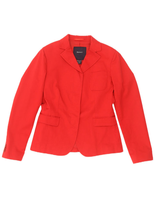 Gant Womens Blazer Jacket UK 12 Medium Red Cotton