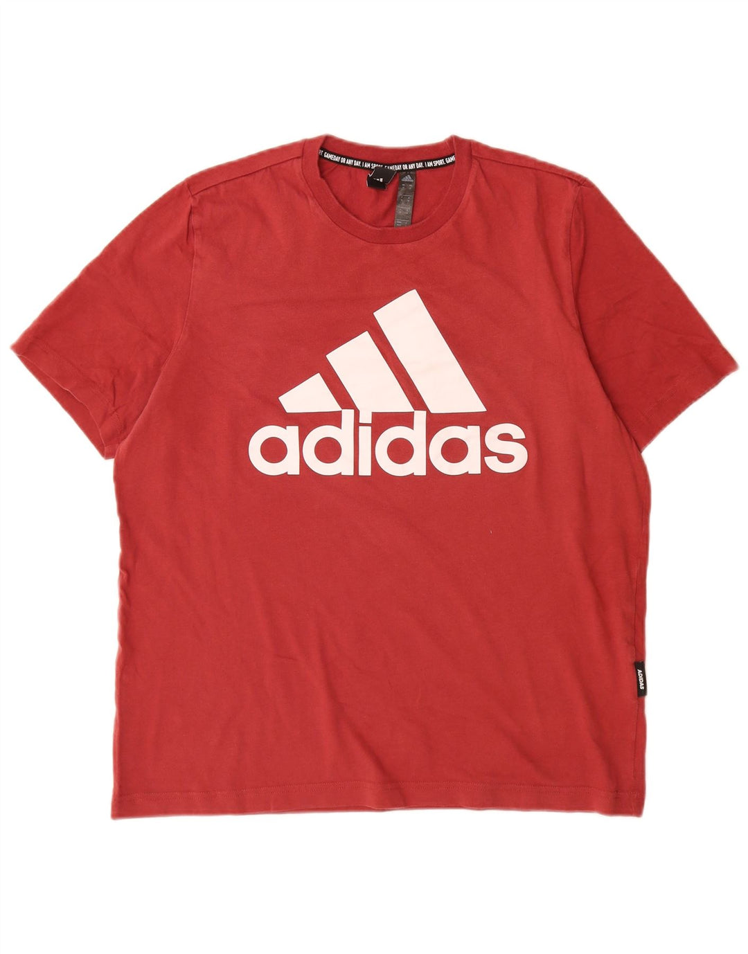 Adidas Mens Graphic T-Shirt Top Medium Red Cotton