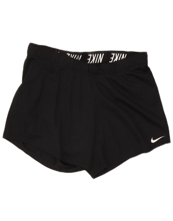 Nike Womens Dri Fit Sport Shorts UK 14 Large Black Polyester