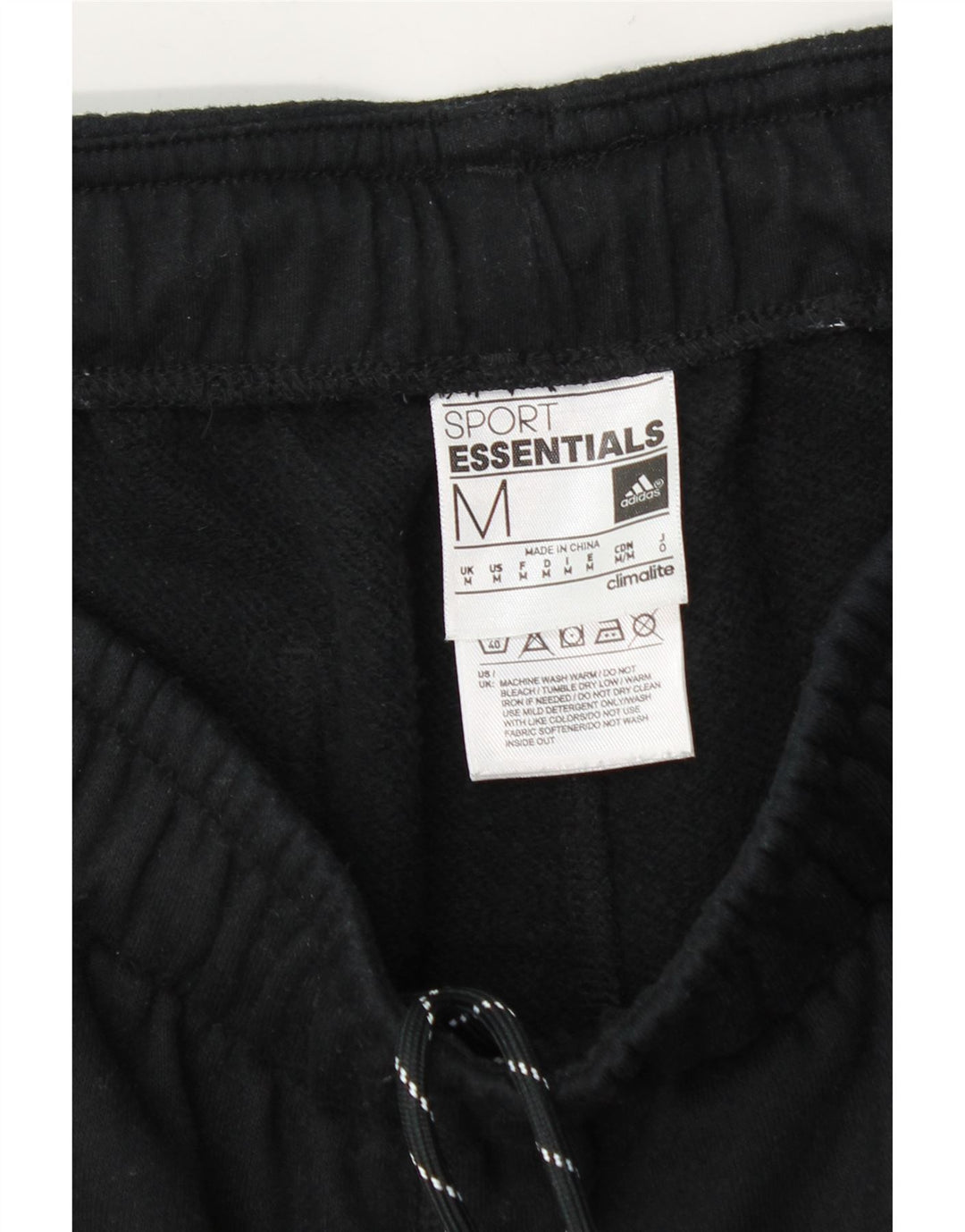 Adidas Mens Climalite Tracksuit Trousers Joggers Medium  Black Polyester