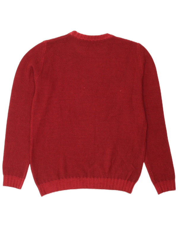 Trussardi Jeans Mens Crew Neck Jumper Sweater Medium Red