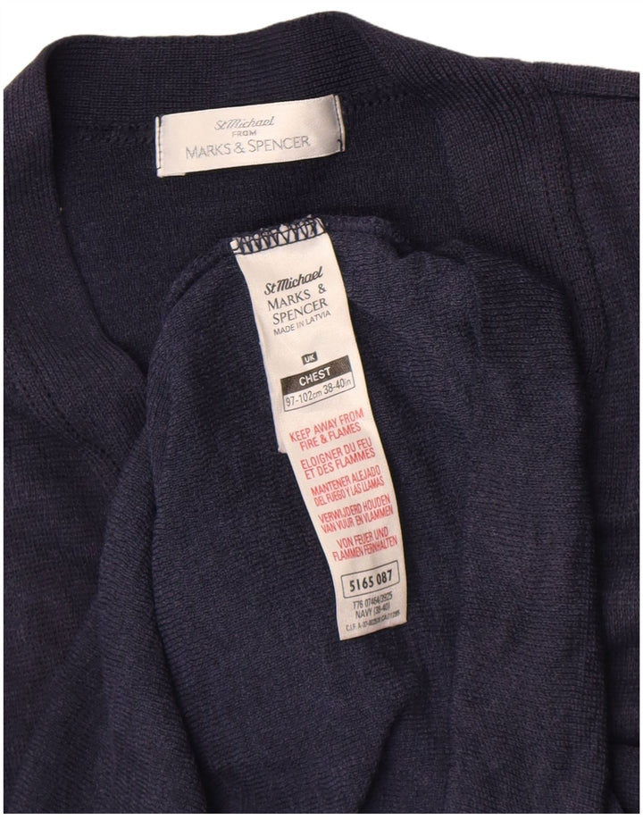 Marks & Spencer Womens Cardigan Sweater EU 38/40 Medium Navy Blue Wool
