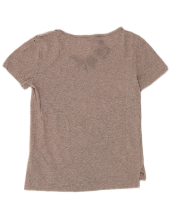 Adidas Womens Graphic T-Shirt Top UK 8/10 Small Grey Flecked Cotton