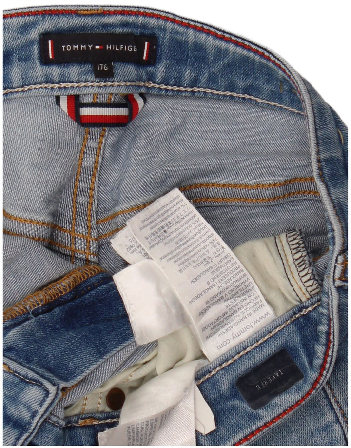 TOMMY HILFIGER Girls Tapered Denim Shorts 15-16 Years W30  Blue Cotton