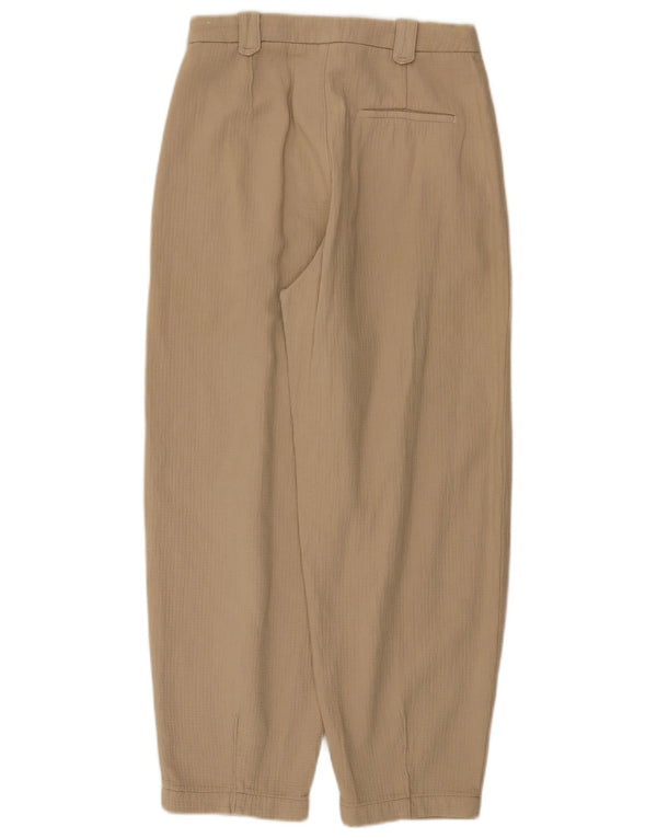 Zara Womens Balloon High Waist Cropped Trousers EU 36 XS W26 L26 Beige