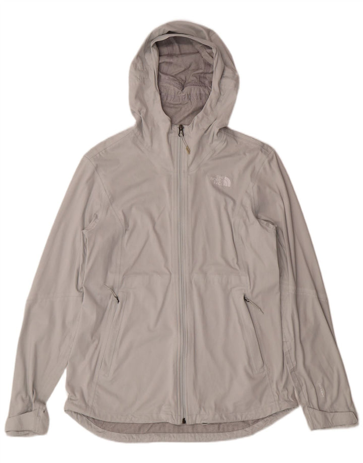THE NORTH FACE Womens Hooded Rain Jacket UK 14 Large Grey Polyester