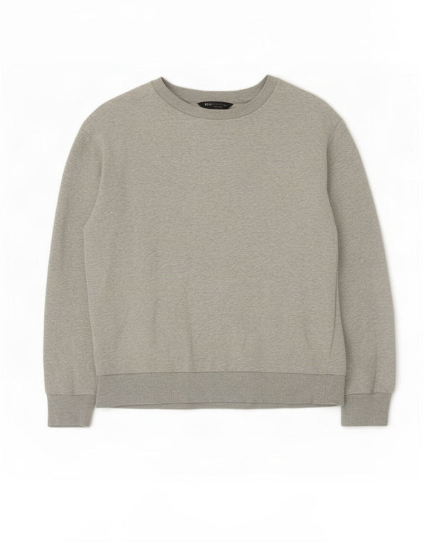 Marks & Spencer Womens Oversized Sweatshirt Jumper UK 6 XS Grey Cotton