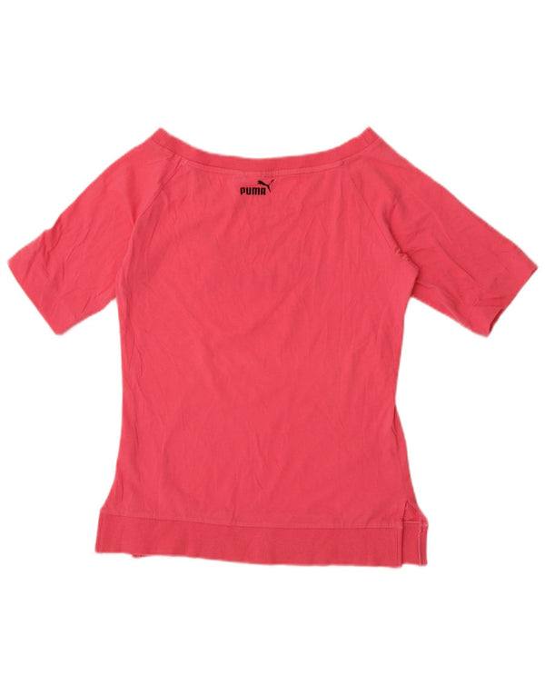 Puma Womens Graphic T-Shirt Top UK 14 Large Pink