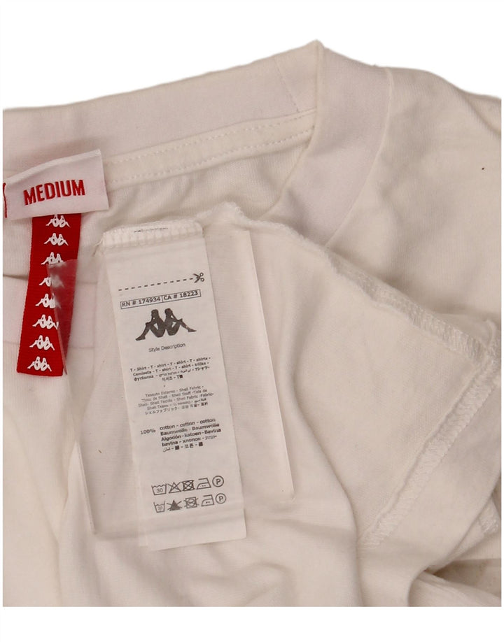 KAPPA Mens T-Shirt Top Medium White Cotton