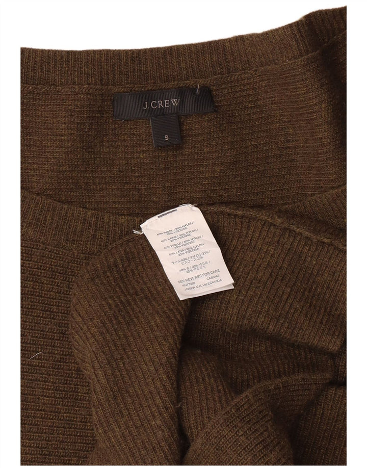J. Crew Womens Boat Neck Jumper Sweater UK 10 Small Khaki Wool