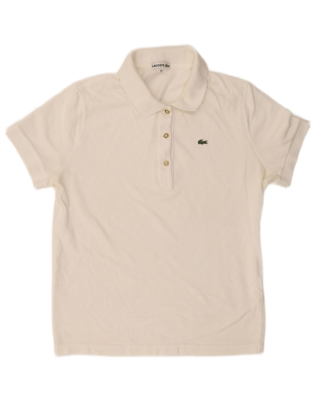 LACOSTE Womens Polo Shirt Size 42 Large White
