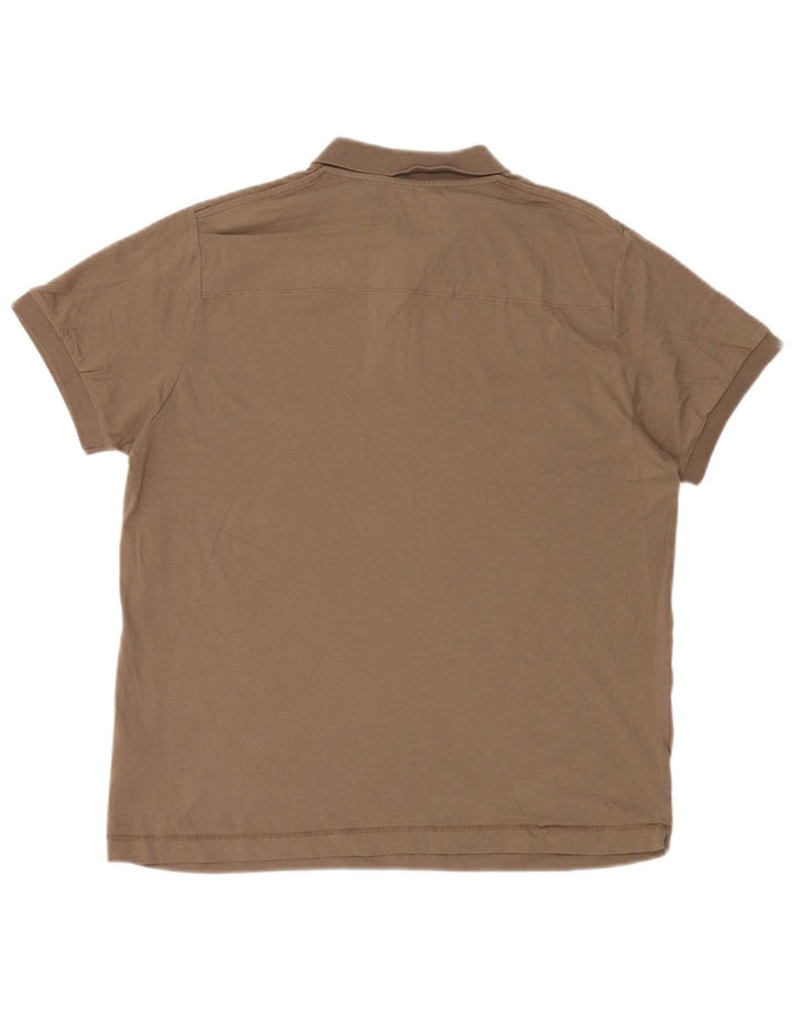 French Connection Mens Polo Shirt XL Brown Cotton