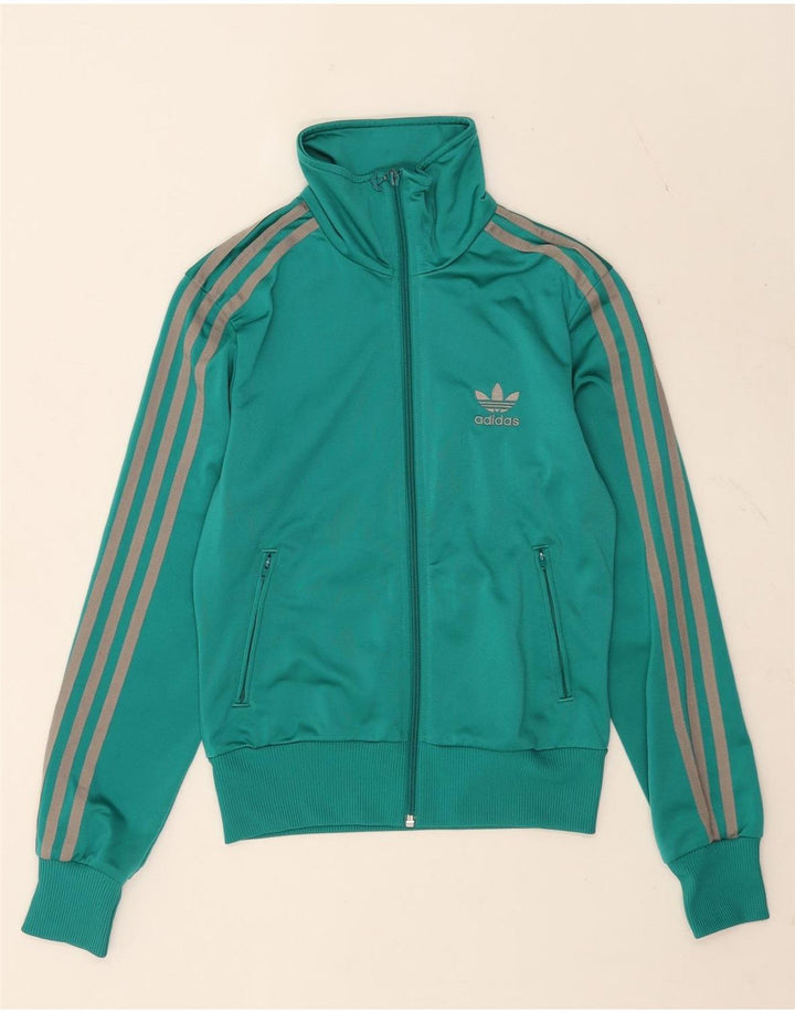 Adidas Womens 3D Arc Tracksuit Top Jacket EU 34 XS Turquoise Polyester