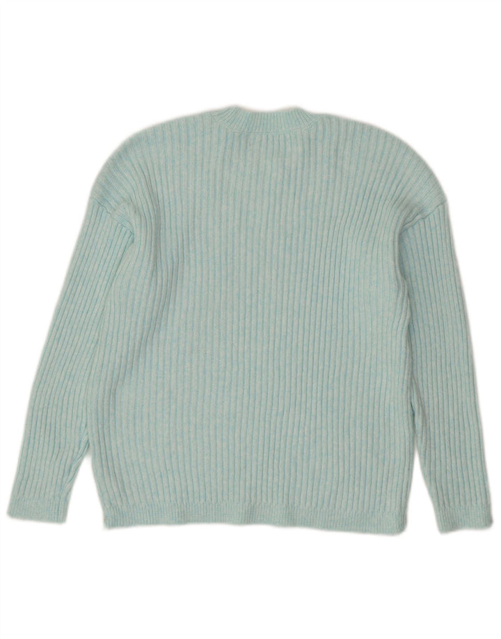 MARKS & SPENCER Womens Crew Neck Jumper Sweater UK 16 Large Blue Polyester