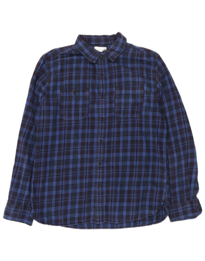 CONVERSE Mens Flannel Shirt Medium Blue Check Cotton