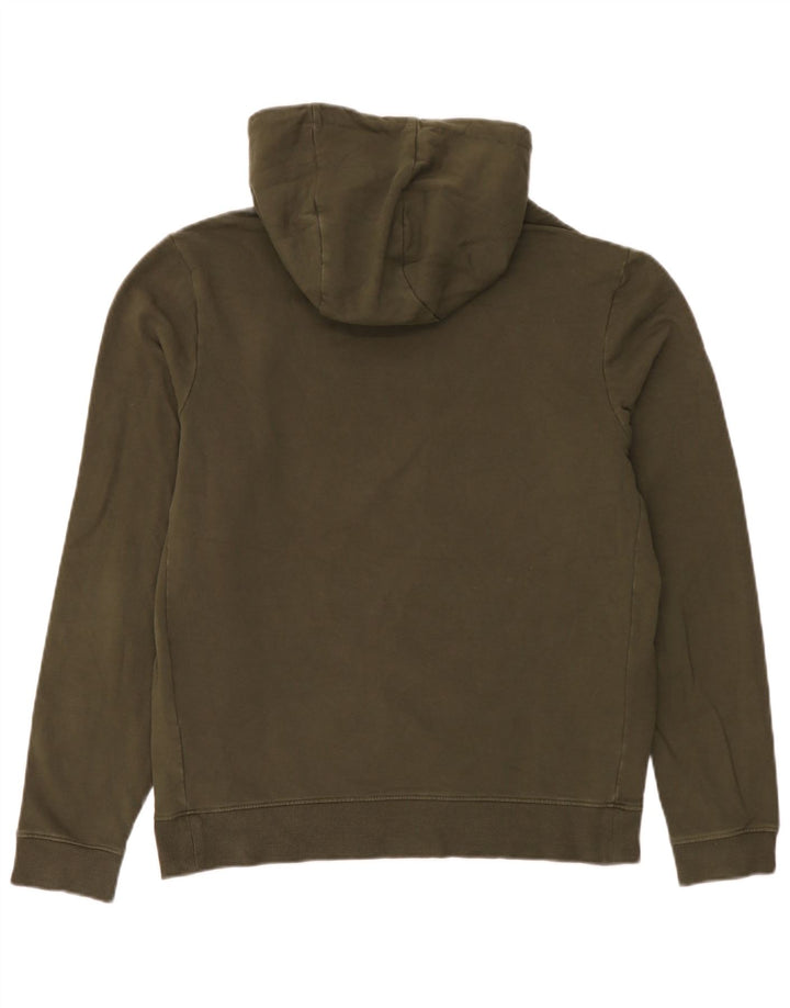 Guess Mens Graphic Hoodie Jumper Medium Khaki Cotton