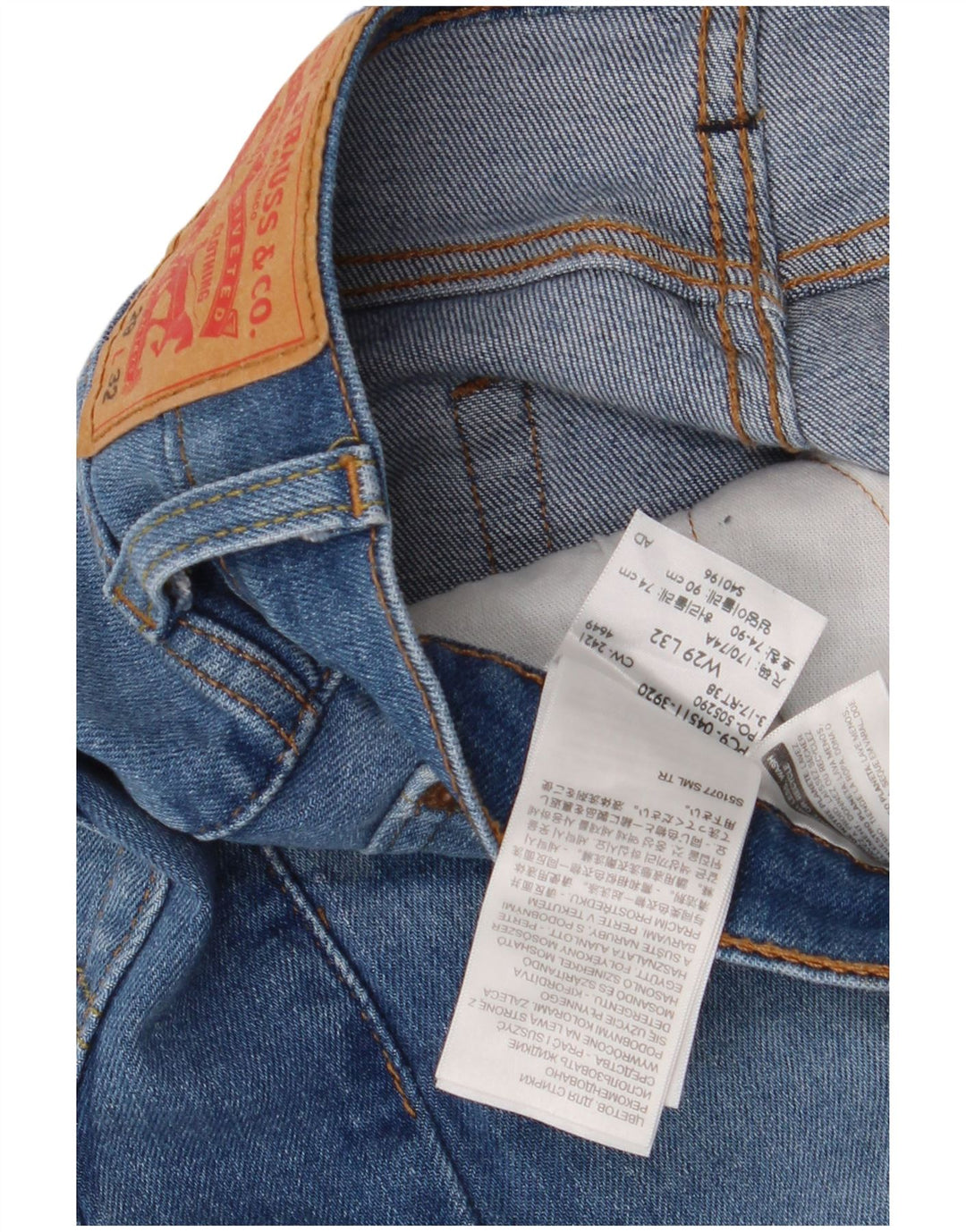 Levi's Mens 511 Slim Jeans W29 L32 Blue Cotton