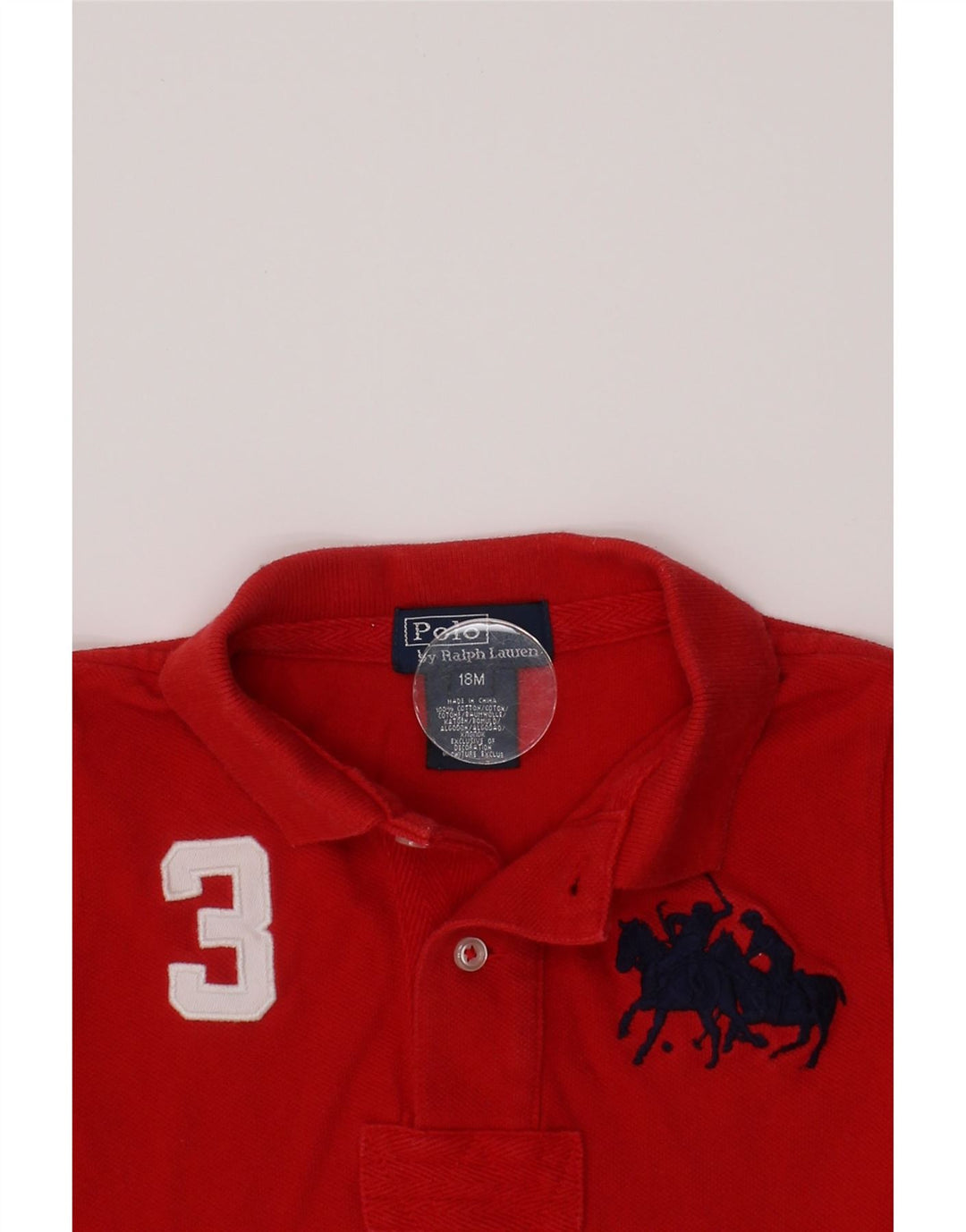 POLO RALPH LAUREN Baby Boys Graphic Polo Shirt 12-18 Months Red Cotton