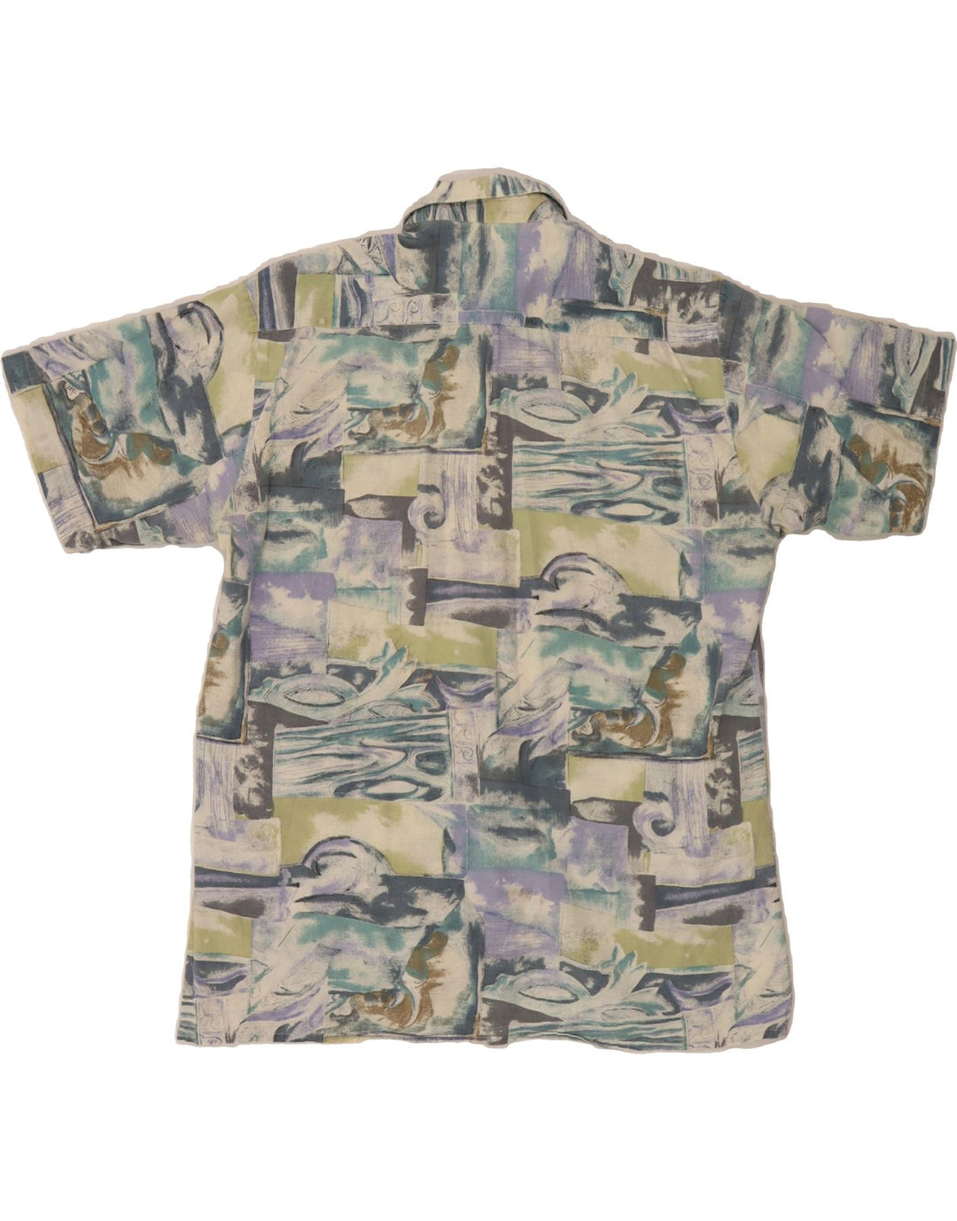 C&A Mens Short Sleeve Shirt Large Multicoloured Patchwork Cotton Vintage C&A and Second-Hand C&A from Messina Hembry 