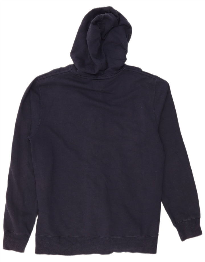 QUIKSILVER Mens Zip Hoodie Sweater Large Navy Blue Cotton
