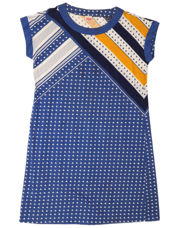 Romy Womens T-Shirt Dress UK 18 XL Blue Geometric Polyamide