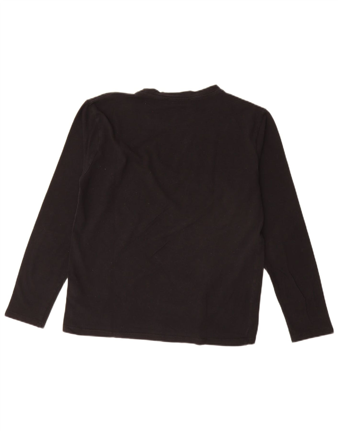 Trussardi Jeans Womens Top Long Sleeve UK 14 Medium Black Cotton