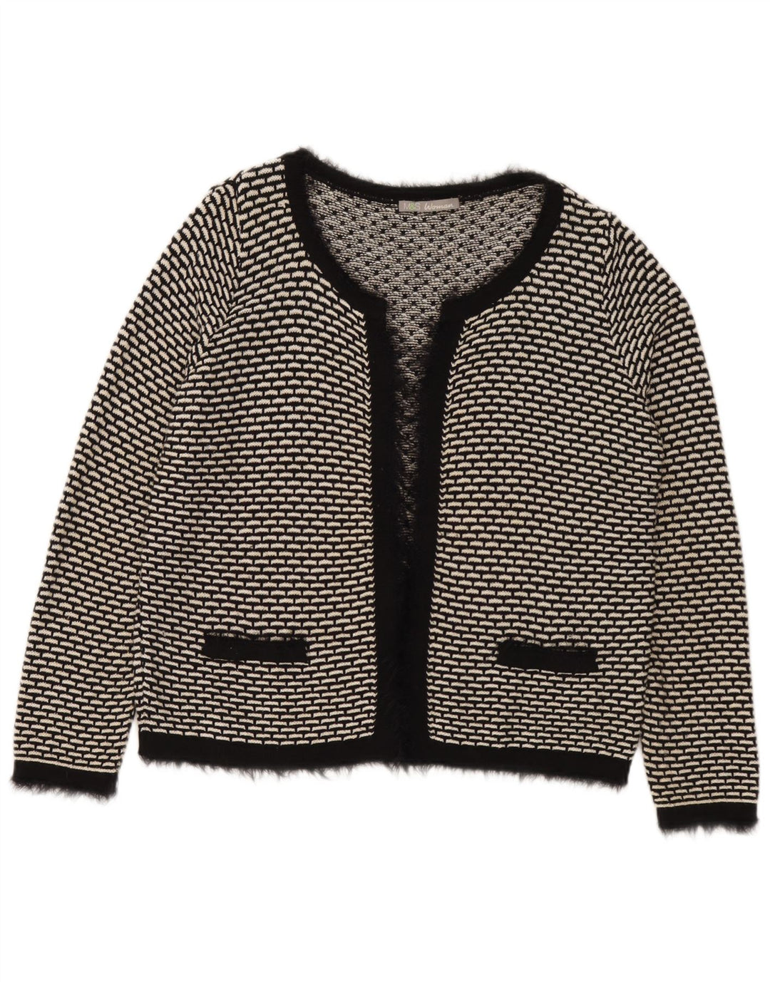 Marks & Spencer Womens Oversized Cardigan Sweater UK 16 Large Black