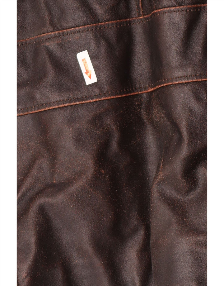 Dallas Mens Leather Jacket UK 42 XL Brown Leather