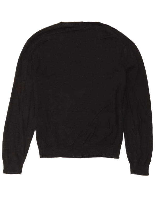 Polo Ralph Lauren Mens V-Neck Jumper Sweater Large Black Cotton