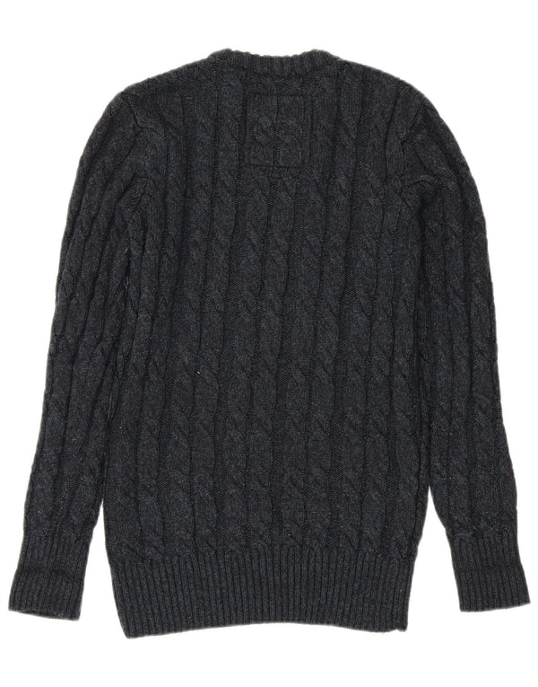 Superdry Mens Crew Neck Jumper Sweater Small Navy Blue Acrylic