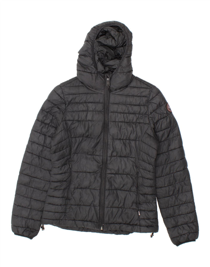 NAPAPIJRI Womens Hooded Padded Jacket UK 10 Small Black Polyamide Vintage Napapijri and Second-Hand Napapijri from Messina Hembry 