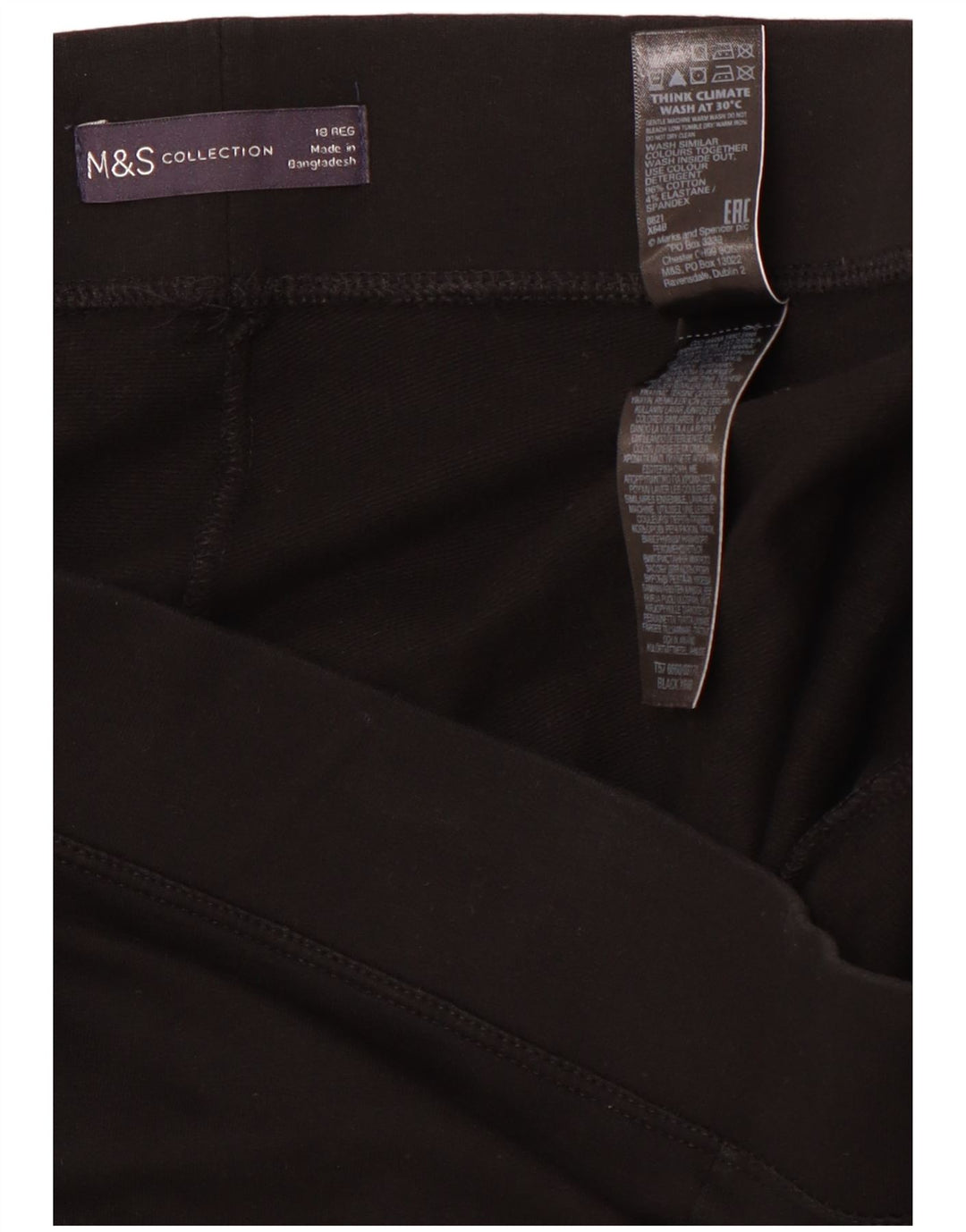 MARKS & SPENCER Womens Tracksuit Trousers UK 18 XL Black Cotton