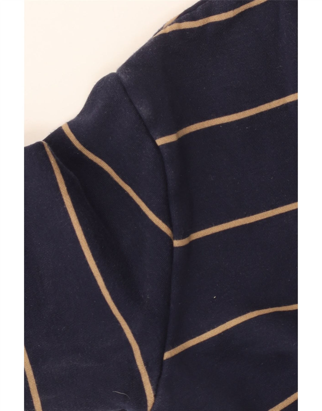 CREW CLOTHING Mens Zip Neck Sweatshirt Jumper Small Navy Blue Striped
