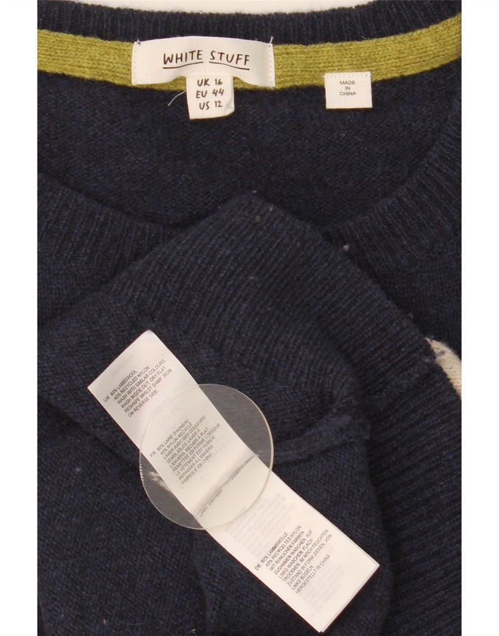 White Stuff Womens Crew Neck Jumper Sweater UK 16 Large Navy Blue