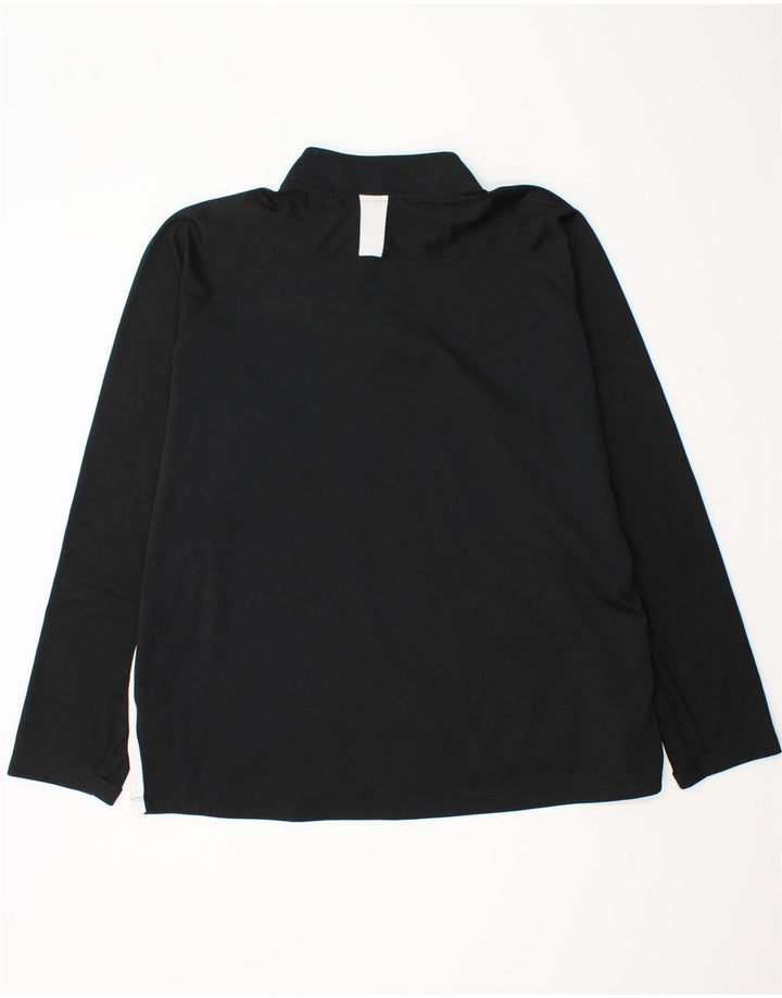 NIKE Mens Dri Fit Zip Neck Pullover Tracksuit Top 2XL Black Colourblock