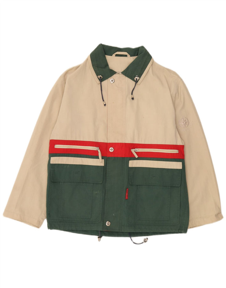 Stormy Sea Mens Utility Jacket UK 36 Small Beige Colourblock Polyester