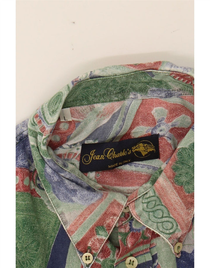 VINTAGE Mens Shirt Large Multicoloured Floral Vintage Vintage and Second-Hand Vintage from Messina Hembry 