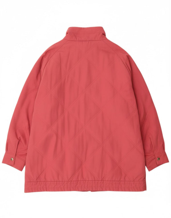 VINTAGE Womens Quilted Jacket UK 22 3XL Pink Polyester